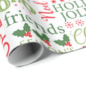 Kerst thema typografie patroon cadeaupapier (Rol Hoek)