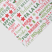 Kerst thema typografie patroon tissuepapier (Detail)