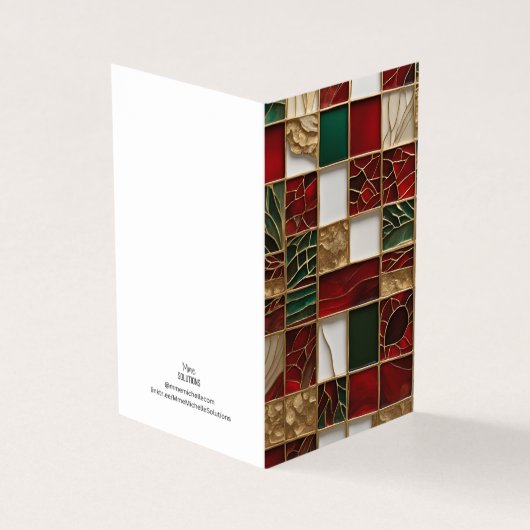 Kerst Thema Vitrail Mozaïek gebroken glas Kaart (Buitenkant)