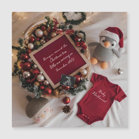 Kerst thema zwangerschap aankondiging (Voorkant)