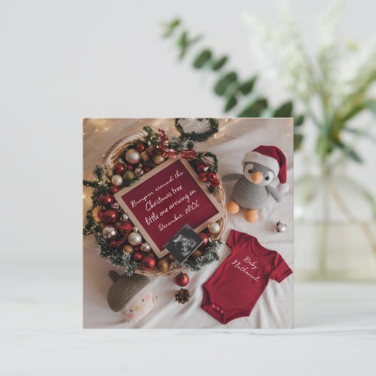 Kerst thema zwangerschap aankondiging (Staand voorkant)