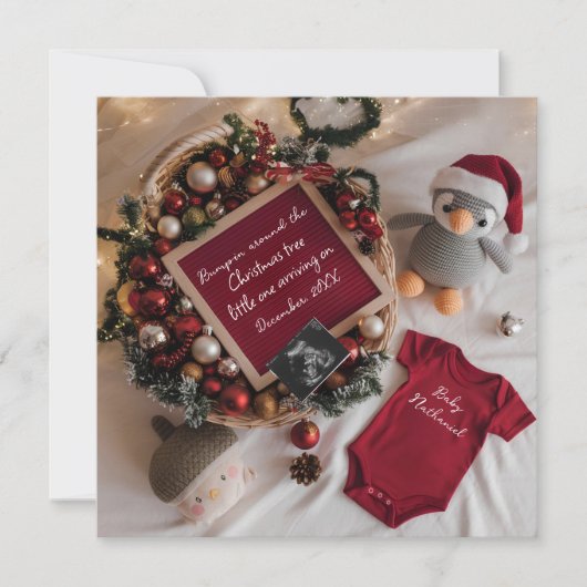 Kerst thema zwangerschap aankondiging (Voorkant)