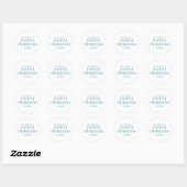 Kerst Theme Design Turquoise Retro Typografie Ronde Sticker (Vel)