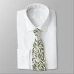 Kerst Theme Holly, Mistletoe, Bessen Patroon Stropdas<br><div class="desc">Naadloze Patroon van Kerstmis hulst bladeren,  maretak,  en rode bessen-Kerst thema ontwerp over een witte achtergrond-een uitstekend kerstcadeau voor de mensen op uw kerstlijst voor jezelf.</div>