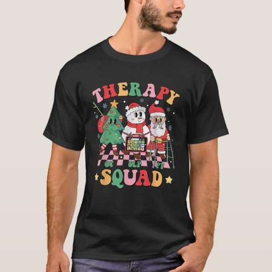 Kerst Therapie Squad SLP TO PT Beroepsmatig T-shirt (Voorkant)