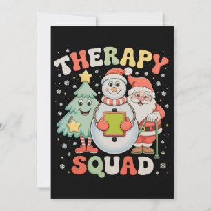 Kerst Therapie Team SLP OT PT Bemanning Kerstman X Feestdagenkaart