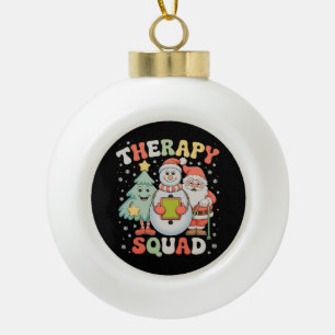 Kerst Therapie Team SLP OT PT Bemanning Kerstman X Keramische Bal Ornament