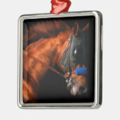 Kerst Thoroughbred Racehorse Metalen Ornament (Links)