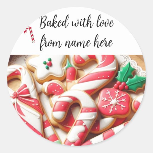 Kerst thuis gebakken cookies pakket sticker (Voorkant)