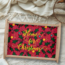 Kerst thuis hulstblad patroon