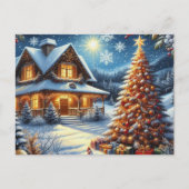 Kerst thuis met kerstboom 4 briefkaart (Voorkant)