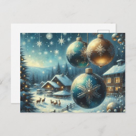 Kerst thuis met kerstboom 6 briefkaart (Voorkant / Achterkant)