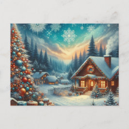 Kerst thuis met kerstboom 8 briefkaart