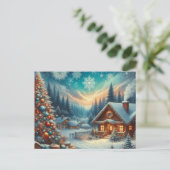 Kerst thuis met kerstboom 8 briefkaart (Staand voorkant)
