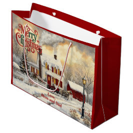Kerst thuis met vintage kerstsfeer groot cadeauzakje
