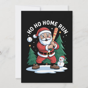 Kerst thuis run Kerstman honkbal sneeuwman Kerstmi Kaart