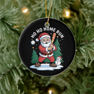 Kerst thuis run Kerstman honkbal sneeuwman Kerstmi Keramisch Ornament
