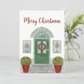 Kerst thuis uitnodiging (Staand voorkant)