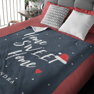 Kerst thuis zoete thuis Sinterklaas hoed aangepast Fleece Deken