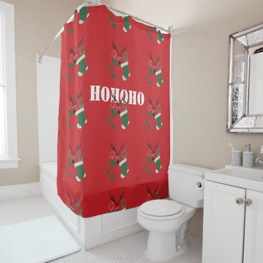 Kerst Thuiskomst Speciale Dag Douchegordijn (In situ)