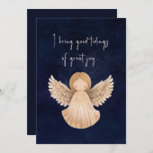 Kerst Tidings Of Great Joy Waterverf Angel Feestdagenkaart (Voorkant / Achterkant)