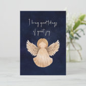 Kerst Tidings Of Great Joy Waterverf Angel Feestdagenkaart (Staand voorkant)