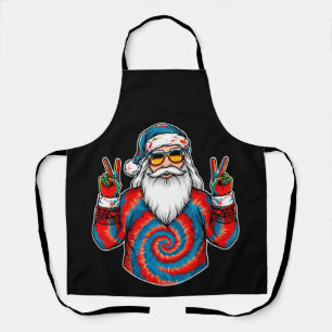 Kerst Tie Dye Kerstman Vredesteken Zonnebril Kerst Schort
