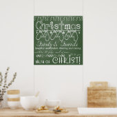 Kerst tijd krijtbord look Poster (Keuken)
