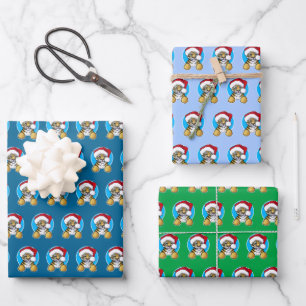 Kerst Tijger Cub Wrapping Paper Set van 3 vellen
