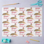 Kerst Tijger Grappig Dier met Santa Hat Tissuepapier (Craft)