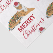 Kerst Tijger Grappig Dier met Santa Hat Tissuepapier (Detail)