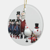 Kerst Tin Koor, met Sinterklaas, Sneeuwman, Pinguï Keramisch Ornament (Links)