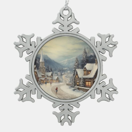 kerst tin sneeuwvlok ornament (Voorkant)