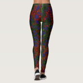 Kerst Tinsel Blauw Rood Design Leggings (Achterkant)
