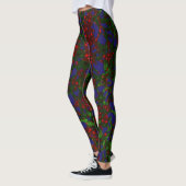 Kerst Tinsel Blauw Rood Design Leggings (Links)