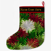 Kerst Tinsel PomPoms (gepersonaliseerd) Grote Kerstsok (Achterkant)