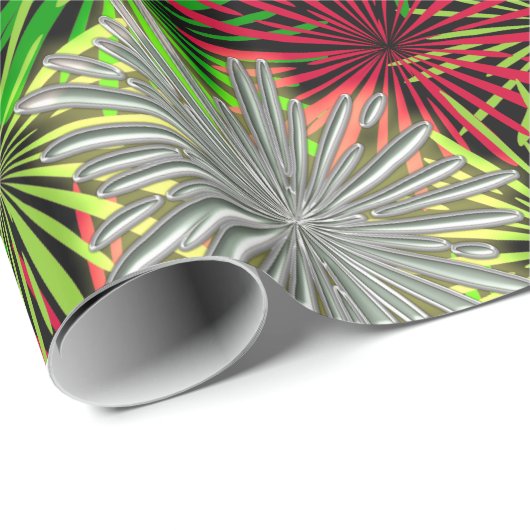 Kerst Tinsel PomPoms - Rood, Groen en Wit Cadeaupapier (Rol Hoek)