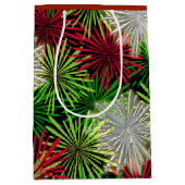 Kerst Tinsel PomPoms - Rood, Groen en Wit Medium Cadeauzakje (Voorkant)