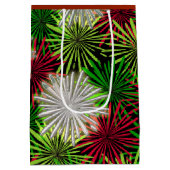 Kerst Tinsel PomPoms - Rood, Groen en Wit Medium Cadeauzakje (Achterkant)