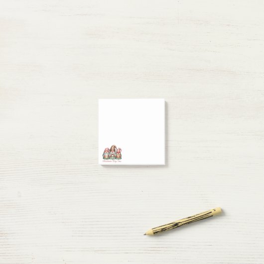 Kerst Tiny Crew Kabouter Post-it® Notes (Op bureau)