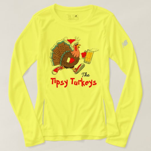 Kerst Tipsy Turkije (Bier) - Kampioen T-shirt (Design voorkant)