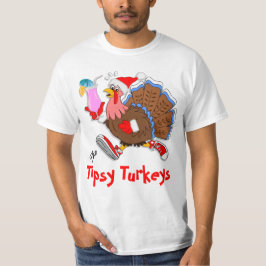 Kerst Tipsy Turkije (Cocktail) - LS Sport-Tek T-shirt