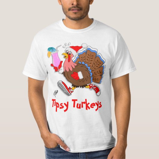 Kerst Tipsy Turkije (Cocktail) - LS Sport-Tek T-shirt (Voorkant)