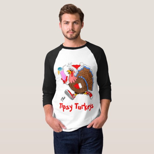Kerst Tipsy Turkije - Post-Run T-shirt (Voorkant volledig)