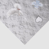 Kerst Tissue Papier Blauw Zilveren Boomduiven (Detail)