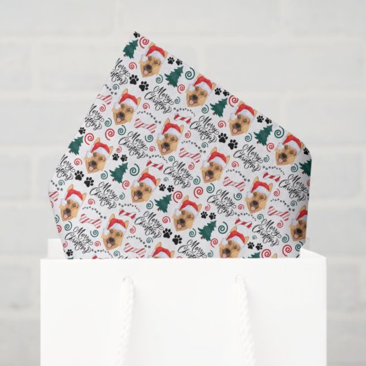 Kerst Tissue Papier met Duitse Herdershond (Cadeauzakje)