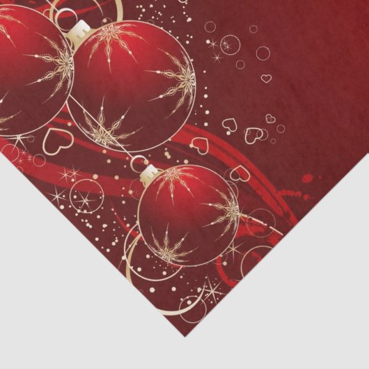 Kerst Tissue Papier/Rode Ornamenten Tissuepapier (Detail)