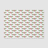 Kerst Tissue Papier Rood en Groen Holly (Voorkant)