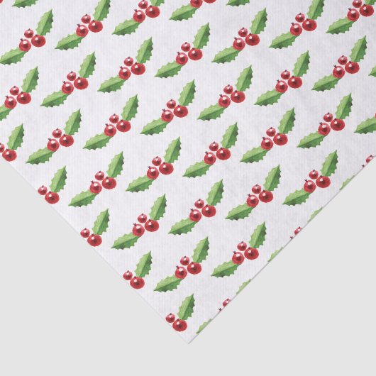 Kerst Tissue Papier Rood en Groen Holly (Detail)