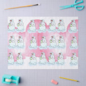 Kerst Tissue Papier Roze Sneeuwman (Craft)